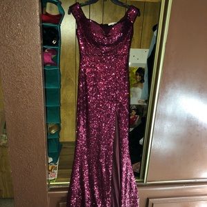 A Maroon Glitter dress, only worn once.